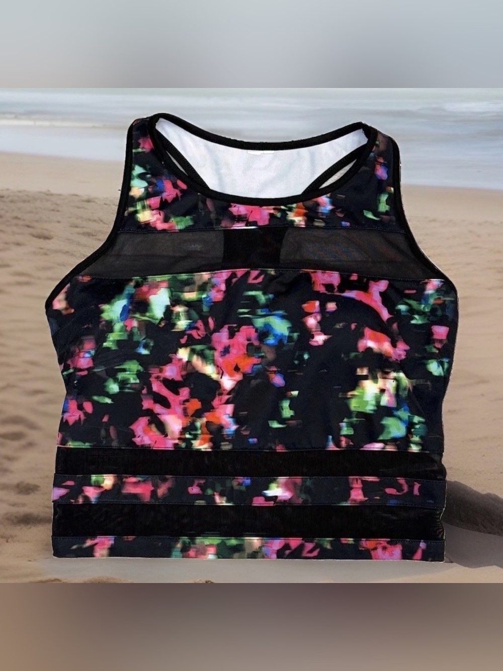 Fabletics Malina Midi Sports Bra Womens Black
Floral Mesh Racerback No Tags